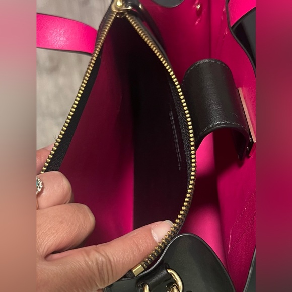 NWOT Genuine Kate Spade Putnam Drive Anissa Satchel | Black & Hot Pink | Leather - Picture 15 of 15